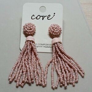 NWT Fashion Jewelry Core Pale Pink Tassel Earrings #15